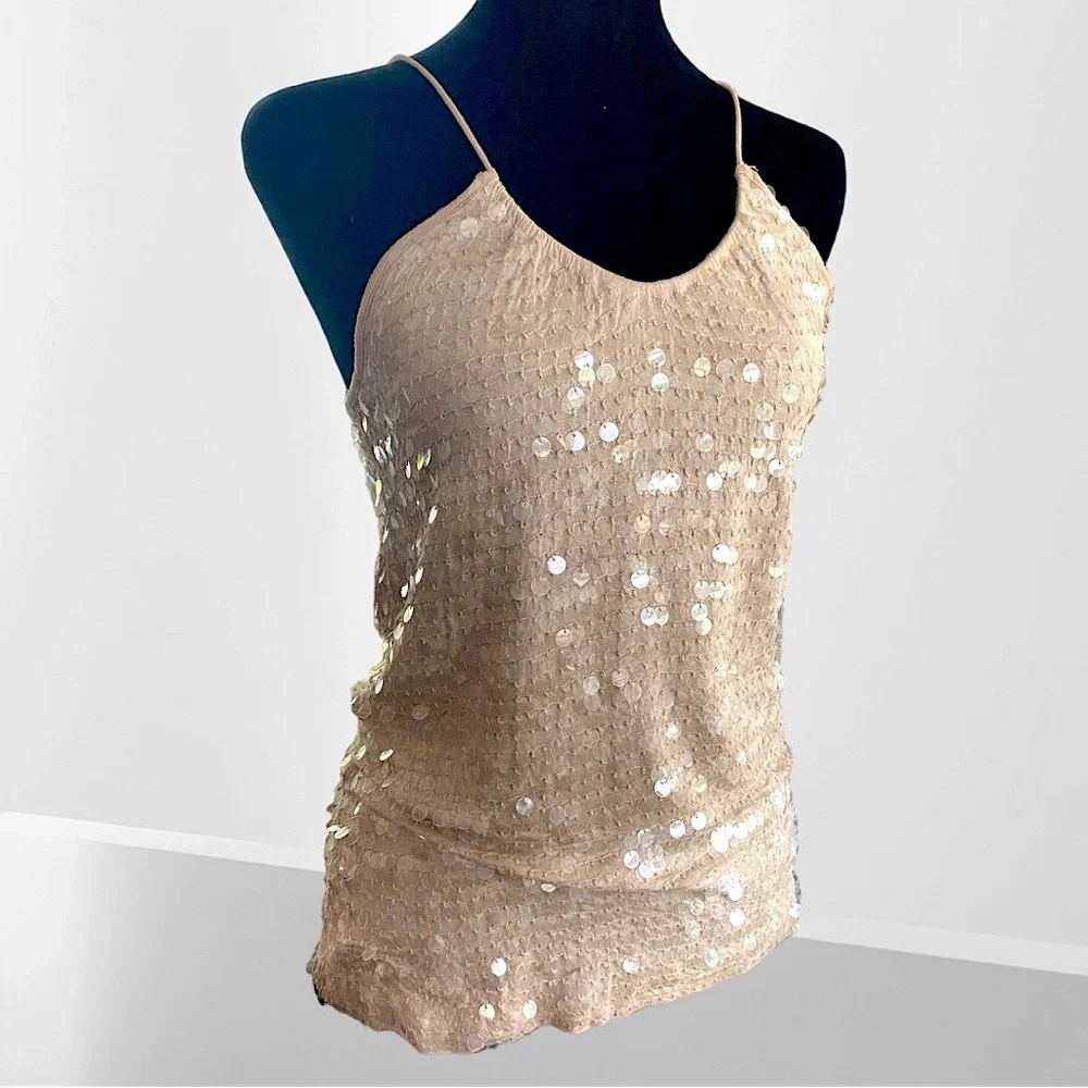 Club Monaco Nude Body-con Sequined Tank.  Great preworn condition.  Size XS - Picture 10 of 11